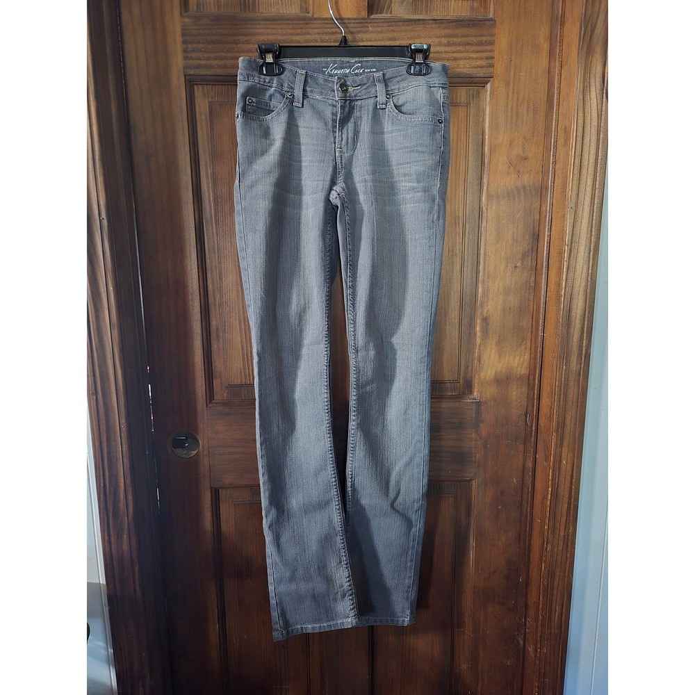 Kenneth Cole New York Gray Slim Straight Leg Jeans Size 2‎ Low Rise Stretch
